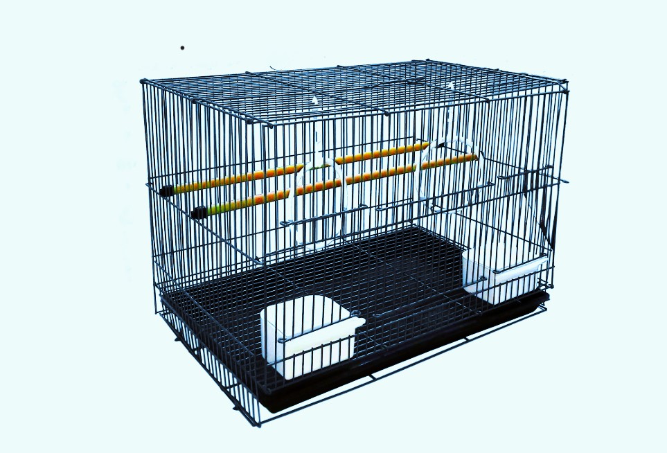 18 Inch Bird Cage with 2 sticks, 2 swings and 2 Feeder bowls