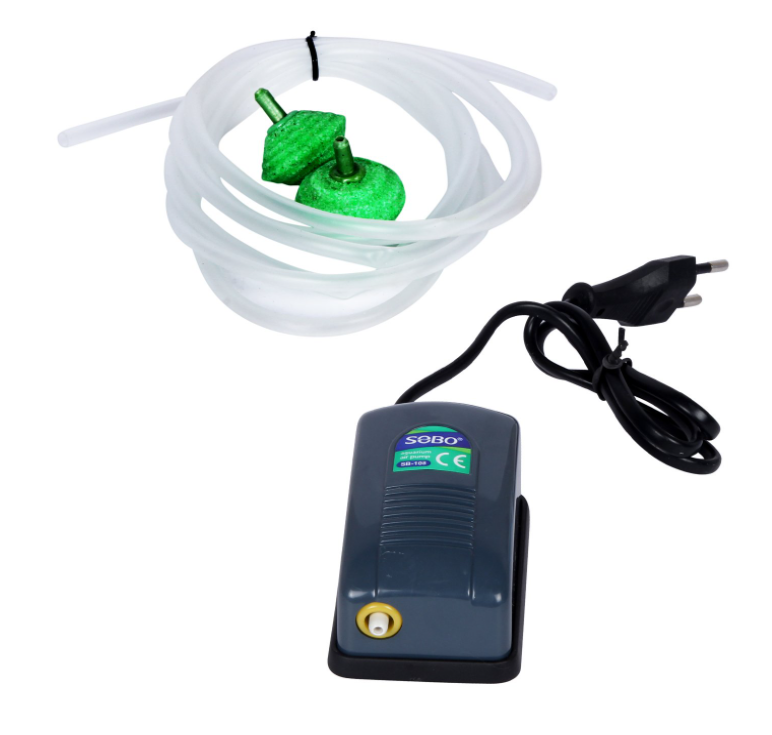 SOBO SB-108 Aquarium Air Pump, with 2-Air Stones and Pipe(3 mtrs)